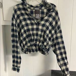 Vintage abs reworked cropped flannel